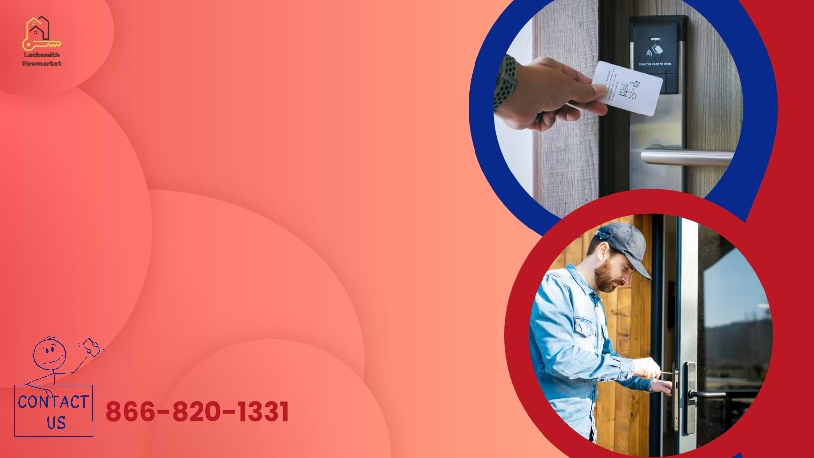 Mobile locksmith working on a door in Whitchurch-Stouffville